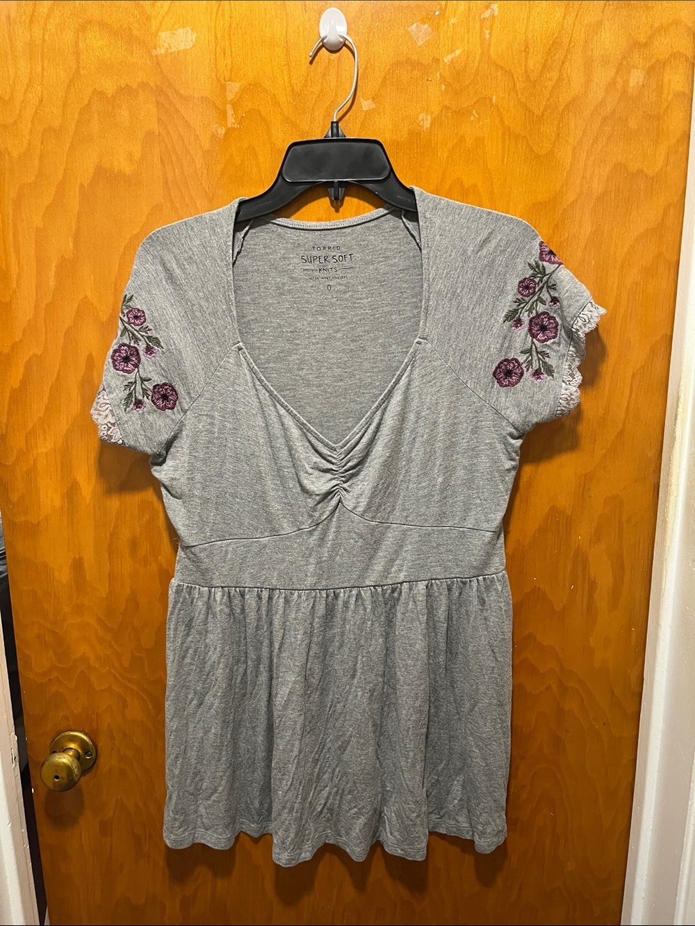 torrid Gray Super Soft V-Neck Knit Top